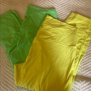 lululemon athletica Green and Yellow Leggings
